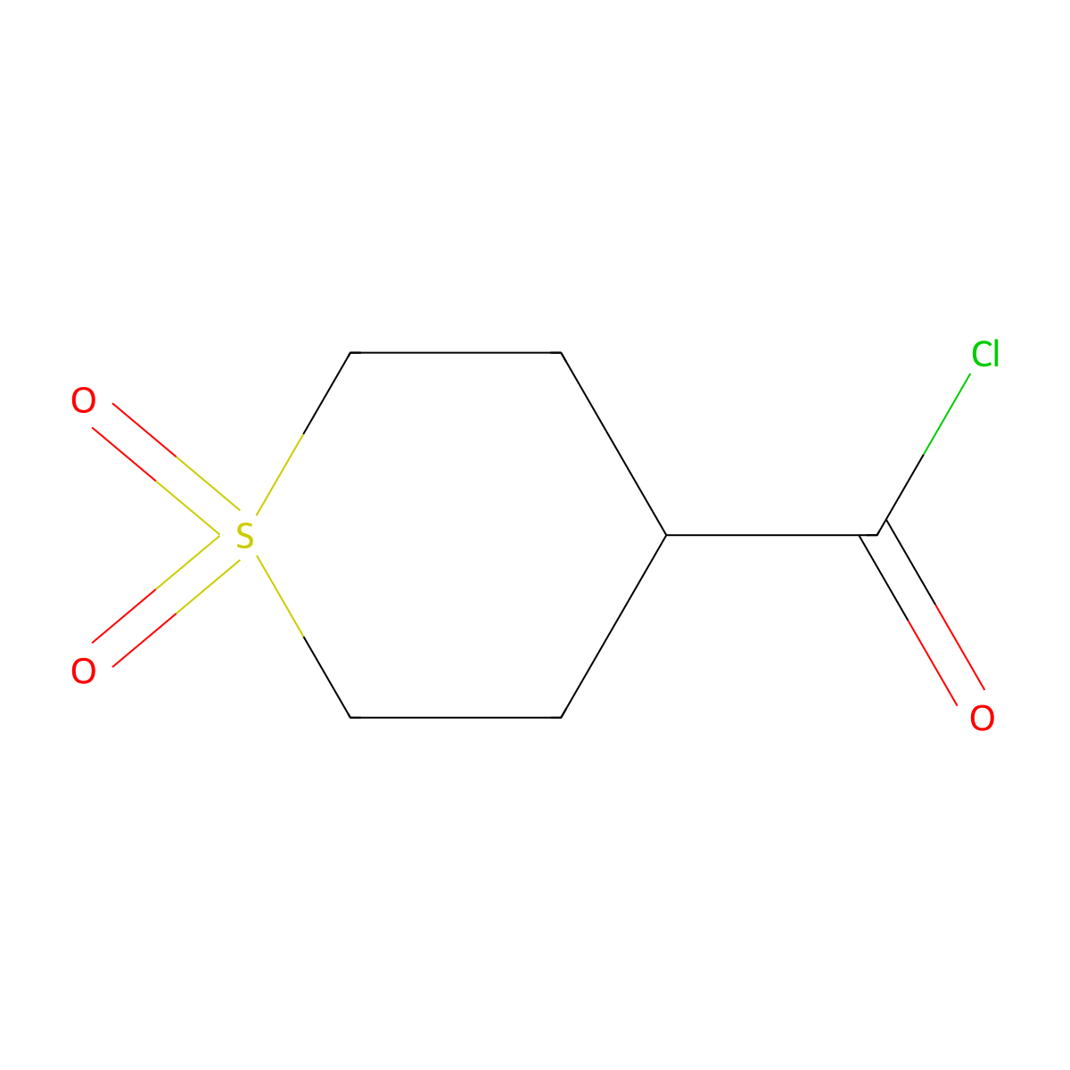 Tetrahydro-2H-thiopyran-4-carbonyl chloride 1,1-dioxide molecular structure, CAS 841301-53-9