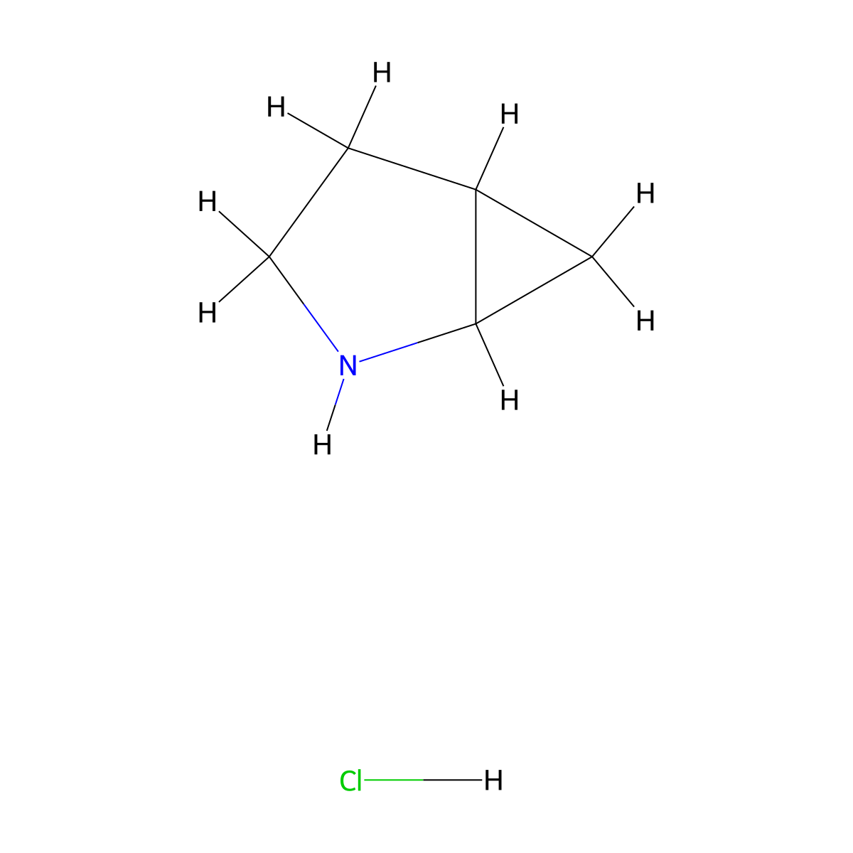 2-Azabicyclo[3.1.0]hexane hydrochloride molecular structure, CAS 841302-37-2