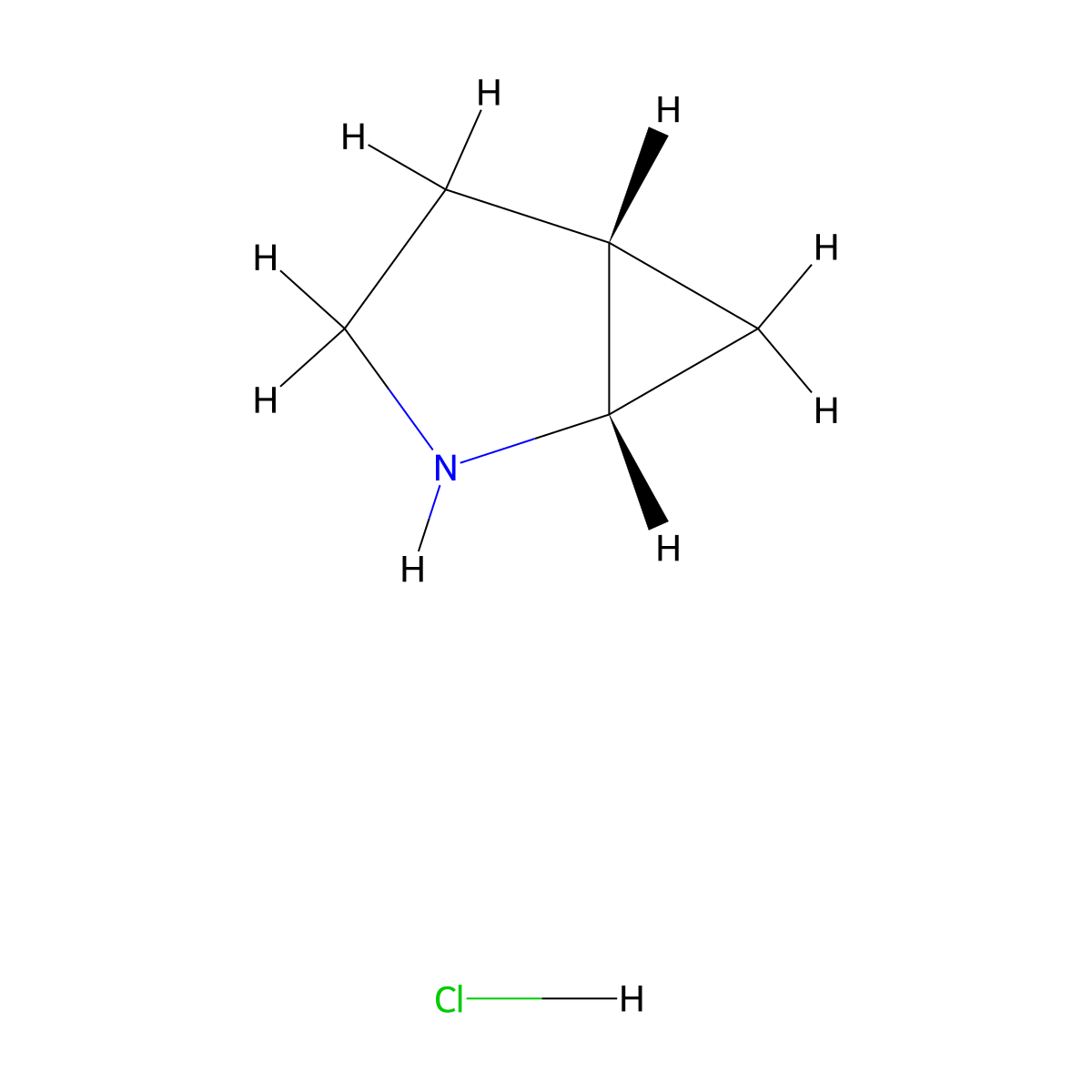 (1S,5R)-2-Azabicyclo[3.1.0]hexane hydrochloride molecular structure, CAS 841302-41-8