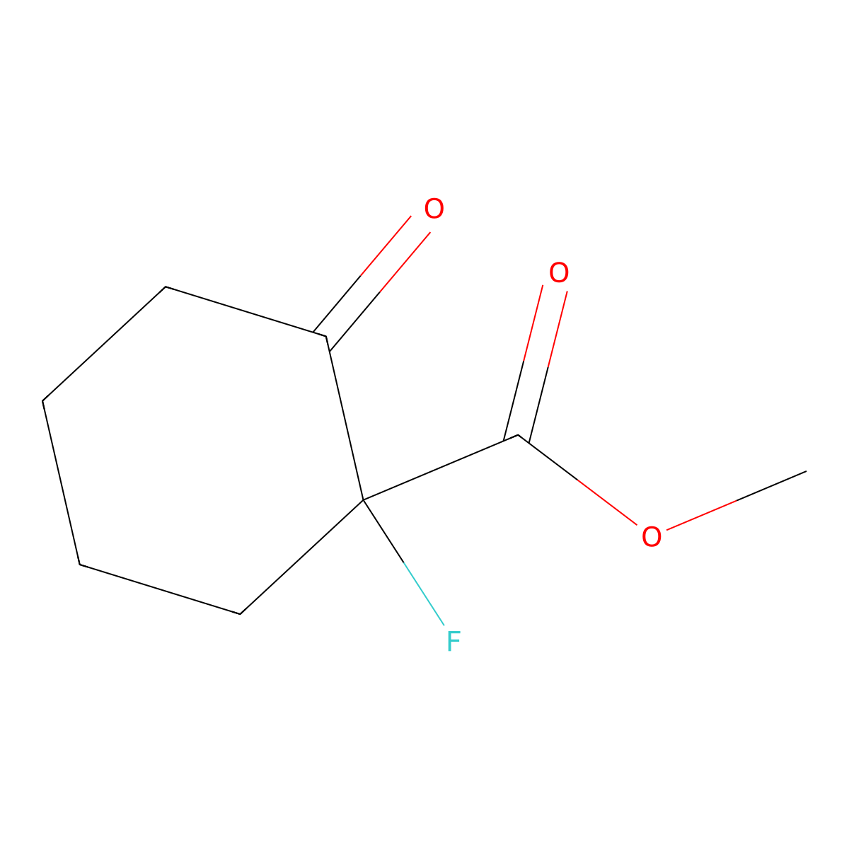 Methyl 1-fluoro-2-oxocyclohexane-1-carboxylate molecular structure, CAS 84131-42-0
