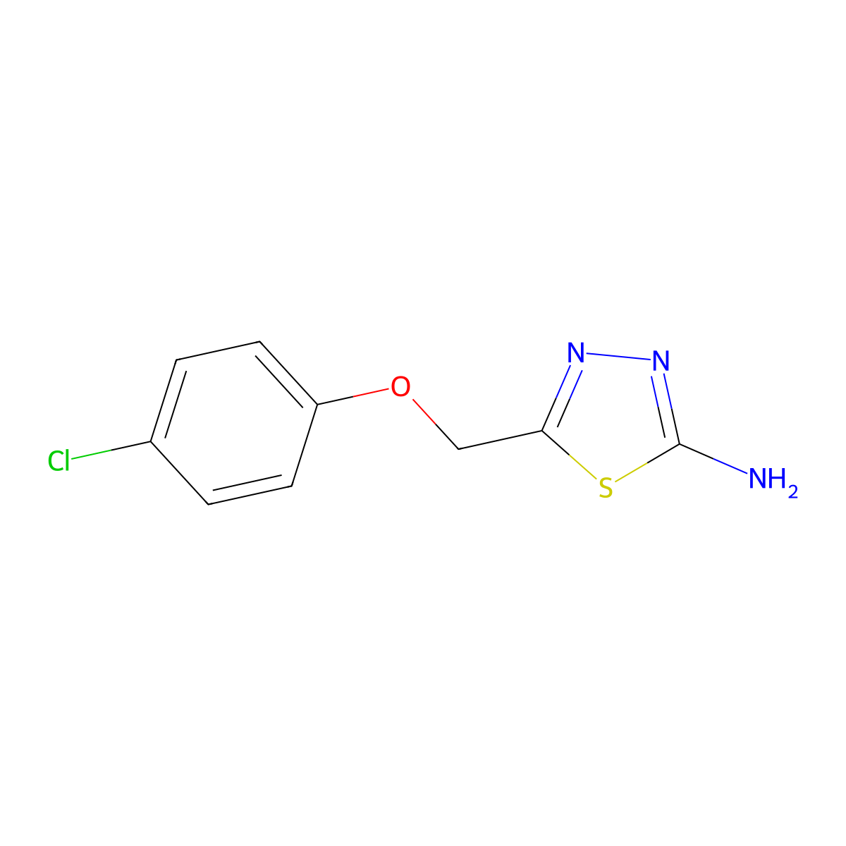 5-((4-Chlorophenoxy)methyl)-1,3,4-thiadiazol-2-amine molecular structure, CAS 84138-73-8