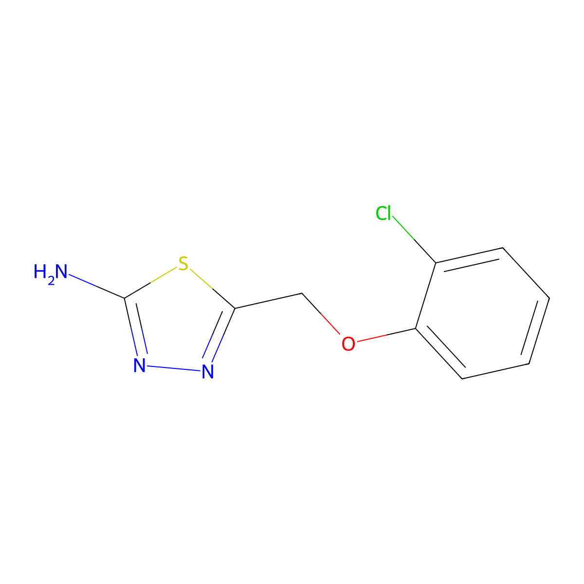 5-[(2-Chlorophenoxy)methyl]-1,3,4-thiadiazol-2-amine molecular structure, CAS 84138-74-9