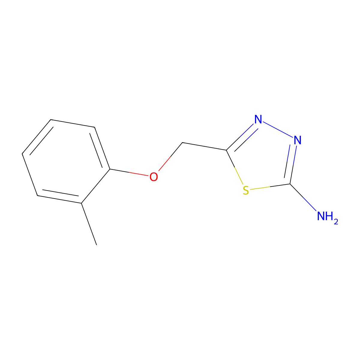 5-[(2-Methylphenoxy)methyl]-1,3,4-thiadiazol-2-amine molecular structure, CAS 84138-75-0