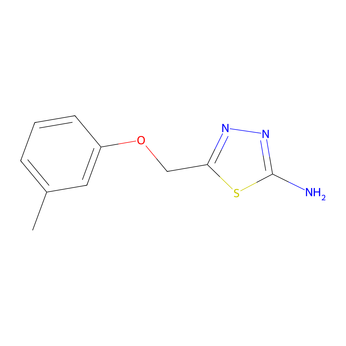 5-[(3-Methylphenoxy)methyl]-1,3,4-thiadiazol-2-amine molecular structure, CAS 84138-76-1