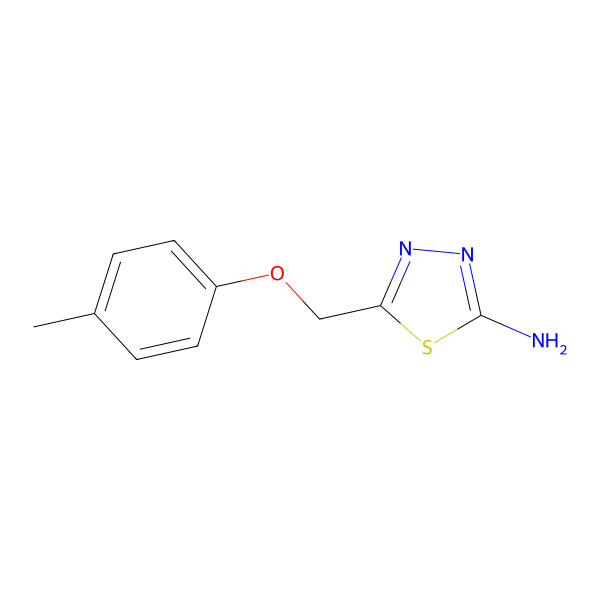 5-[(4-Methylphenoxy)methyl]-1,3,4-thiadiazol-2-amine molecular structure, CAS 84138-77-2
