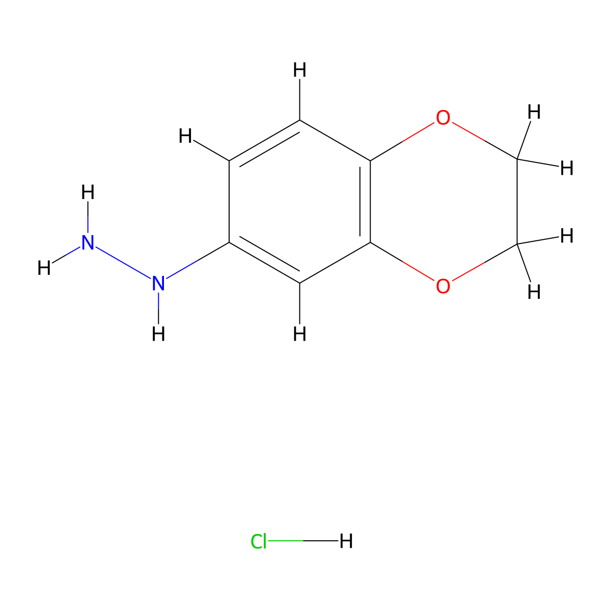 2,3-Dihydro-1,4-benzodioxin-6-ylhydrazine hydrochloride molecular structure, CAS 84139-00-4