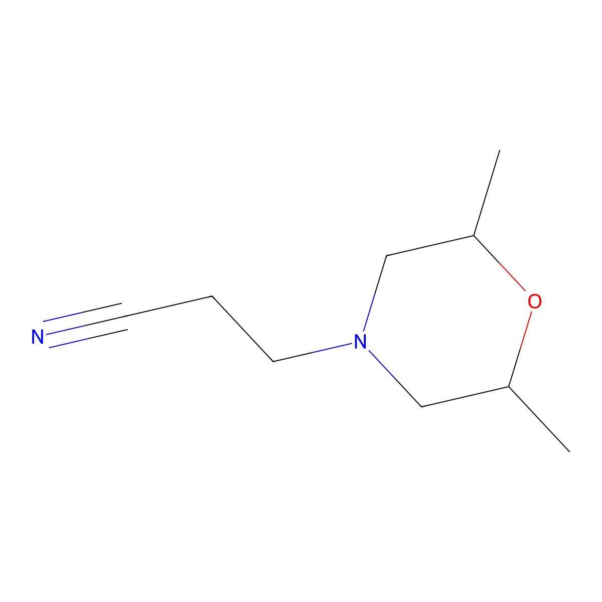 2,6-Dimethyl-4-morpholinepropiononitrile molecular structure, CAS 84145-73-3