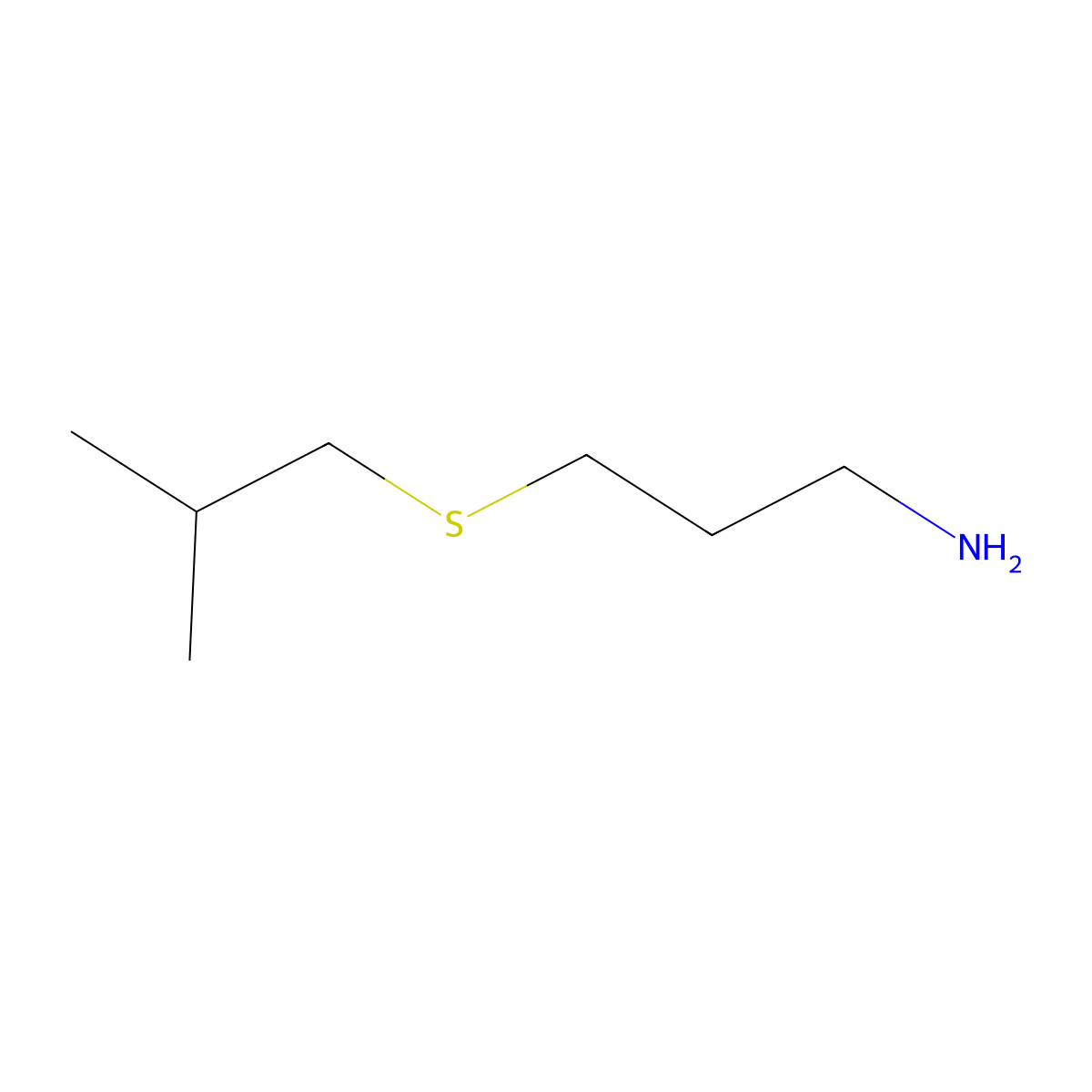 3-[(2-Methylpropyl)sulfanyl]propan-1-amine molecular structure, CAS 84155-46-4
