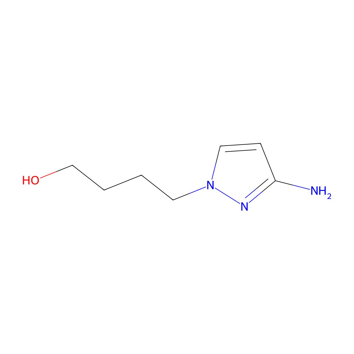4-(3-amino-1H-pyrazol-1-yl)butan-1-ol molecular structure, CAS 84157-95-9