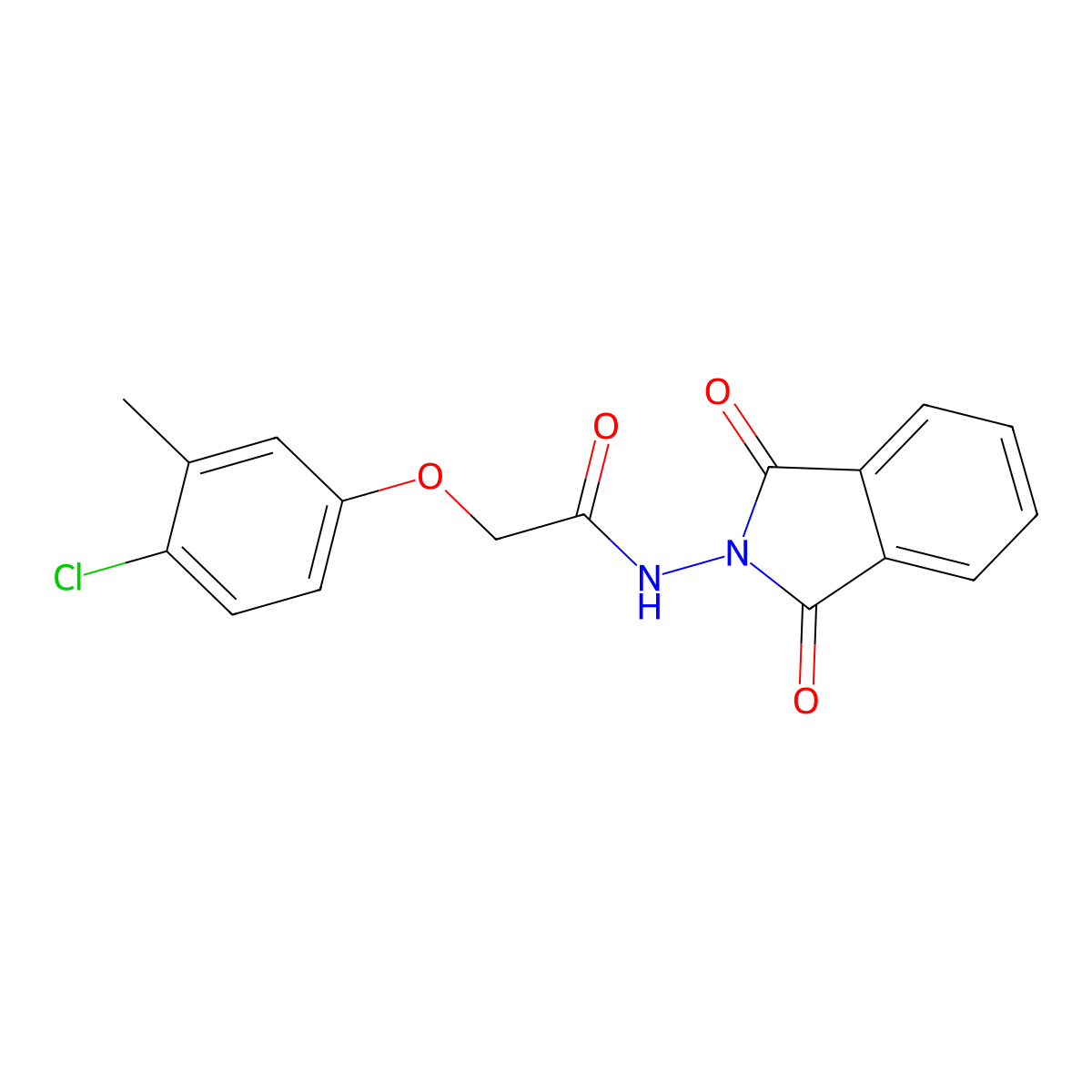 2-(4-chloro-3-methylphenoxy)-N-(1,3-dioxoisoindol-2-yl)acetamide molecular structure, CAS 84160-90-7