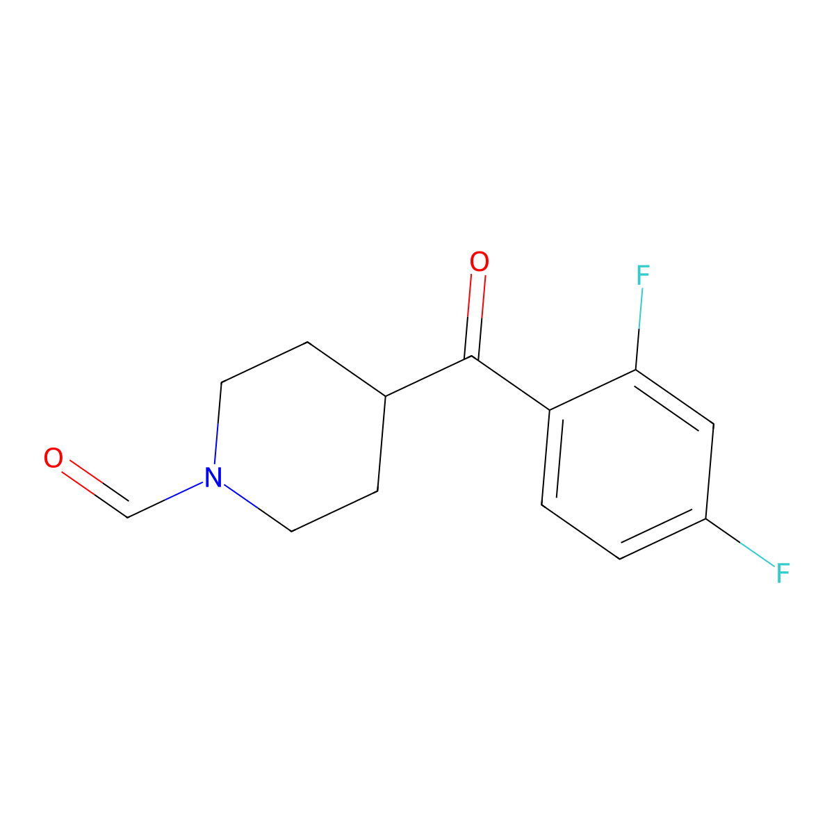 4-(2,4-Difluorobenzoyl)piperidine-1-carbaldehyde molecular structure, CAS 84162-80-1