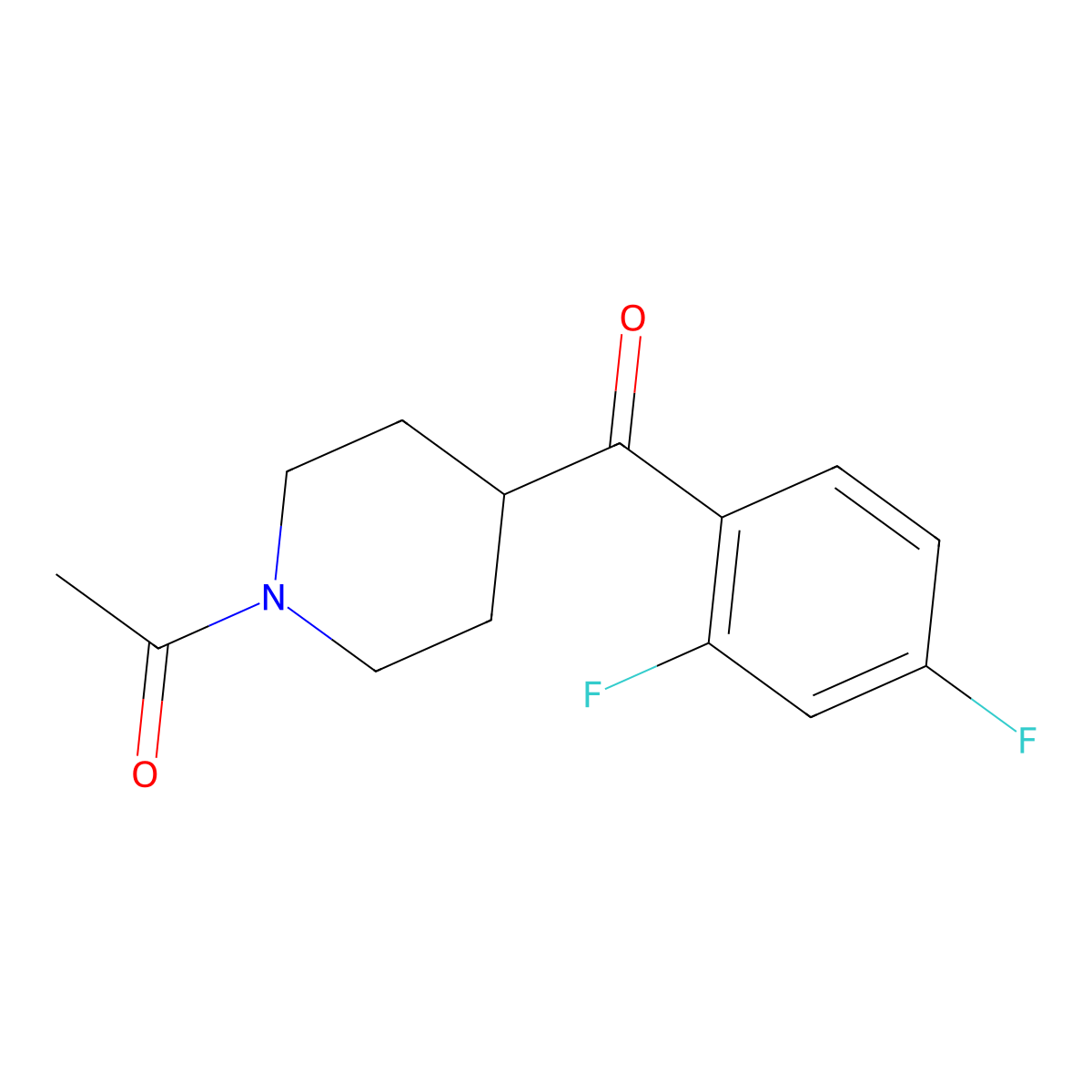 1-Acetyl-4-(2',4'-difluorobenzoyl)piperidine molecular structure, CAS 84162-82-3