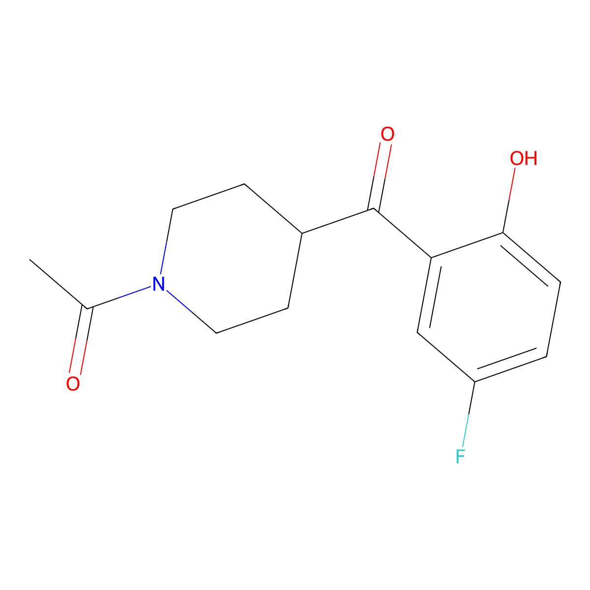 1-[4-(5-Fluoro-2-hydroxybenzoyl)-1-piperidinyl]-ethanone molecular structure, CAS 84162-84-5