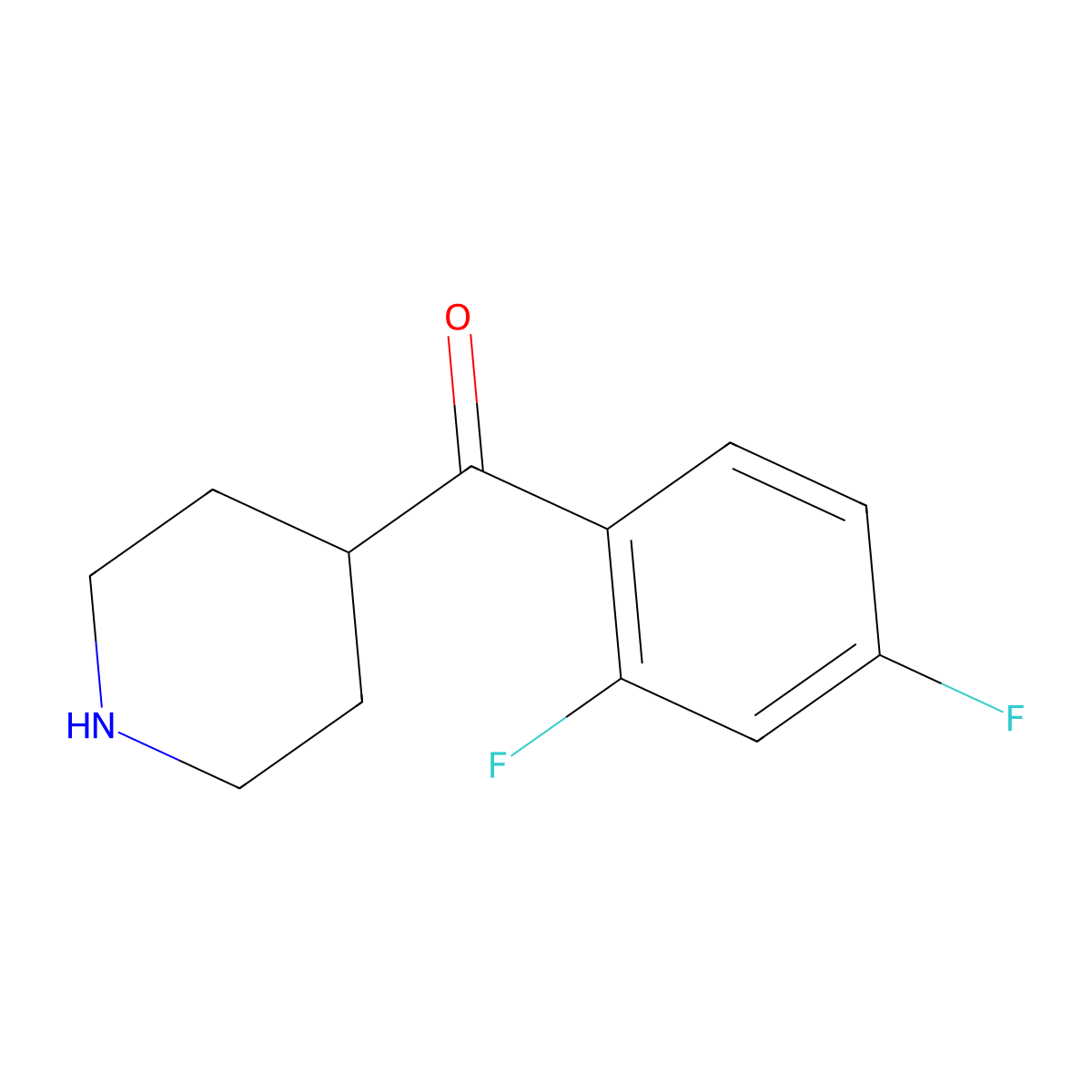 (2,4-Difluorophenyl)(piperidin-4-yl)methanone molecular structure, CAS 84162-86-7