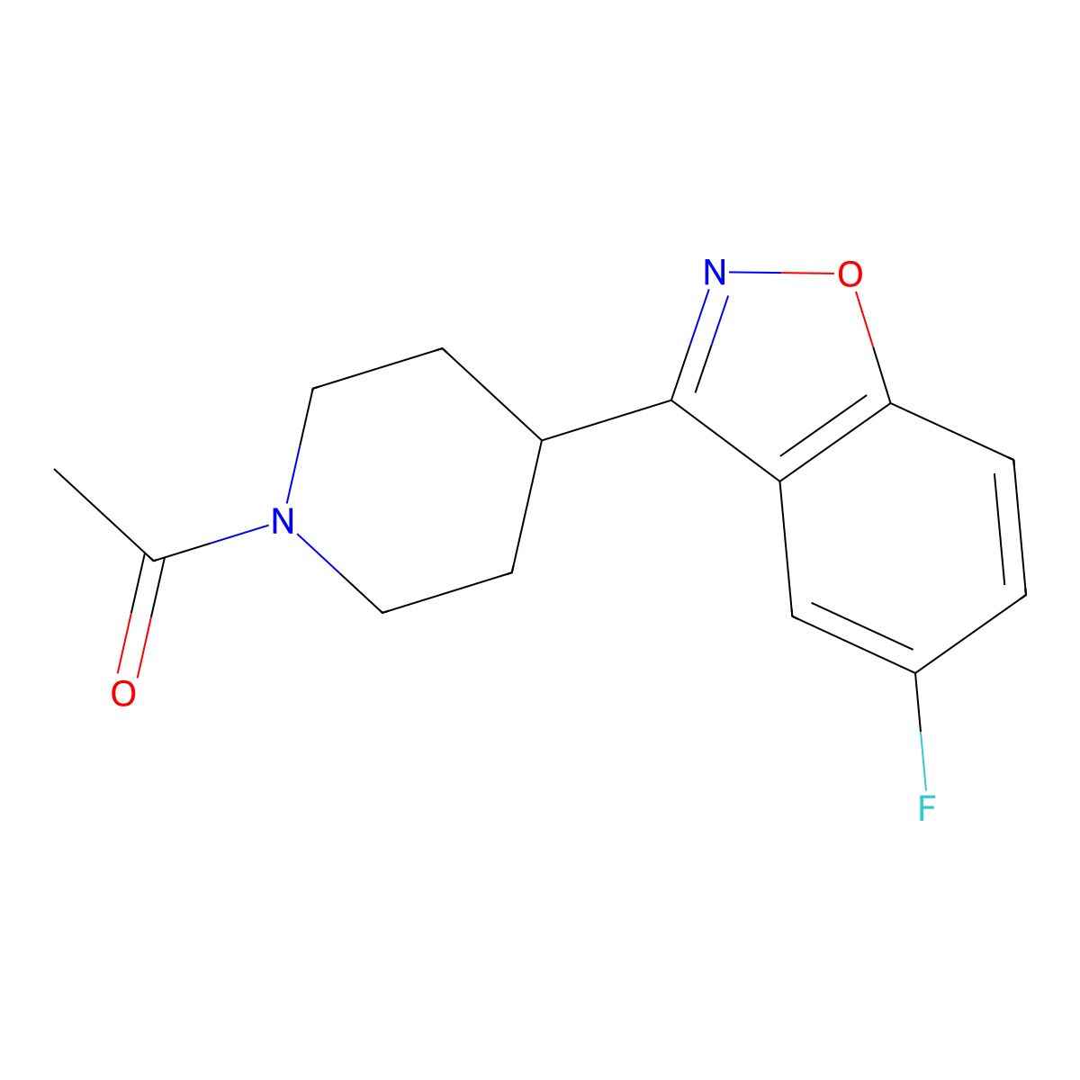 1-(4-(5-Fluorobenzo[d]isoxazol-3-yl)piperidin-1-yl)ethanone molecular structure, CAS 84163-10-0