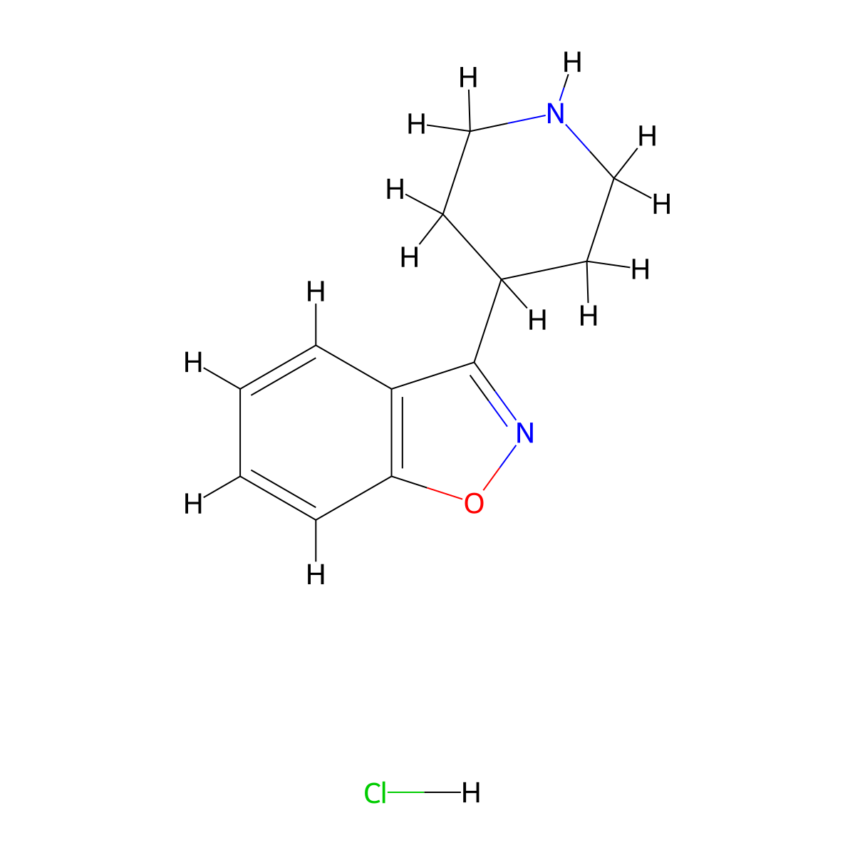 3-(Piperidin-4-yl)benzo[d]isoxazole Hydrochloride molecular structure, CAS 84163-22-4