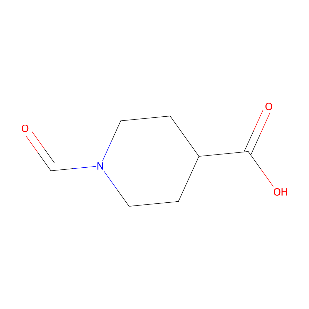 1-Formyl-4-piperidinecarboxylic Acid molecular structure, CAS 84163-42-8