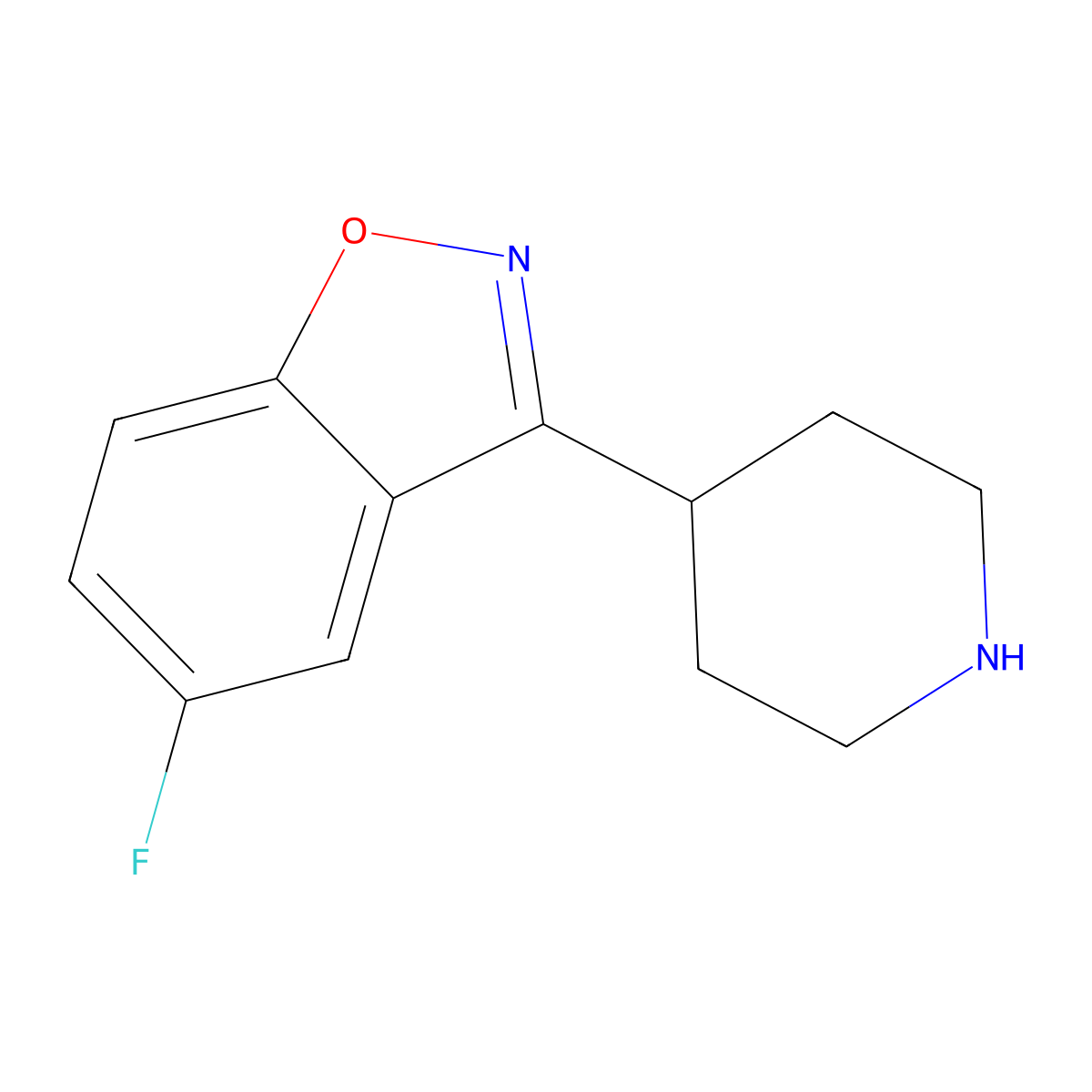 5-Fluoro-3-(4-piperidinyl)-1,2-benzisoxazole molecular structure, CAS 84163-64-4