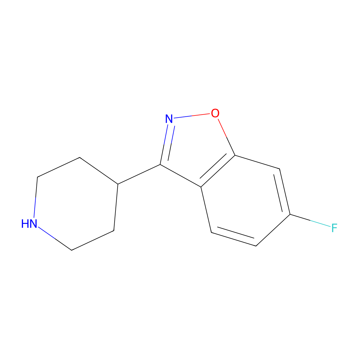 3-(4-Piperidyl)-6-fluoro-1,2-benzisoxazole molecular structure, CAS 84163-77-9