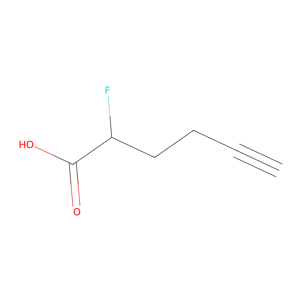 2-Fluorohex-5-ynoic acid molecular structure, CAS 84163-87-1