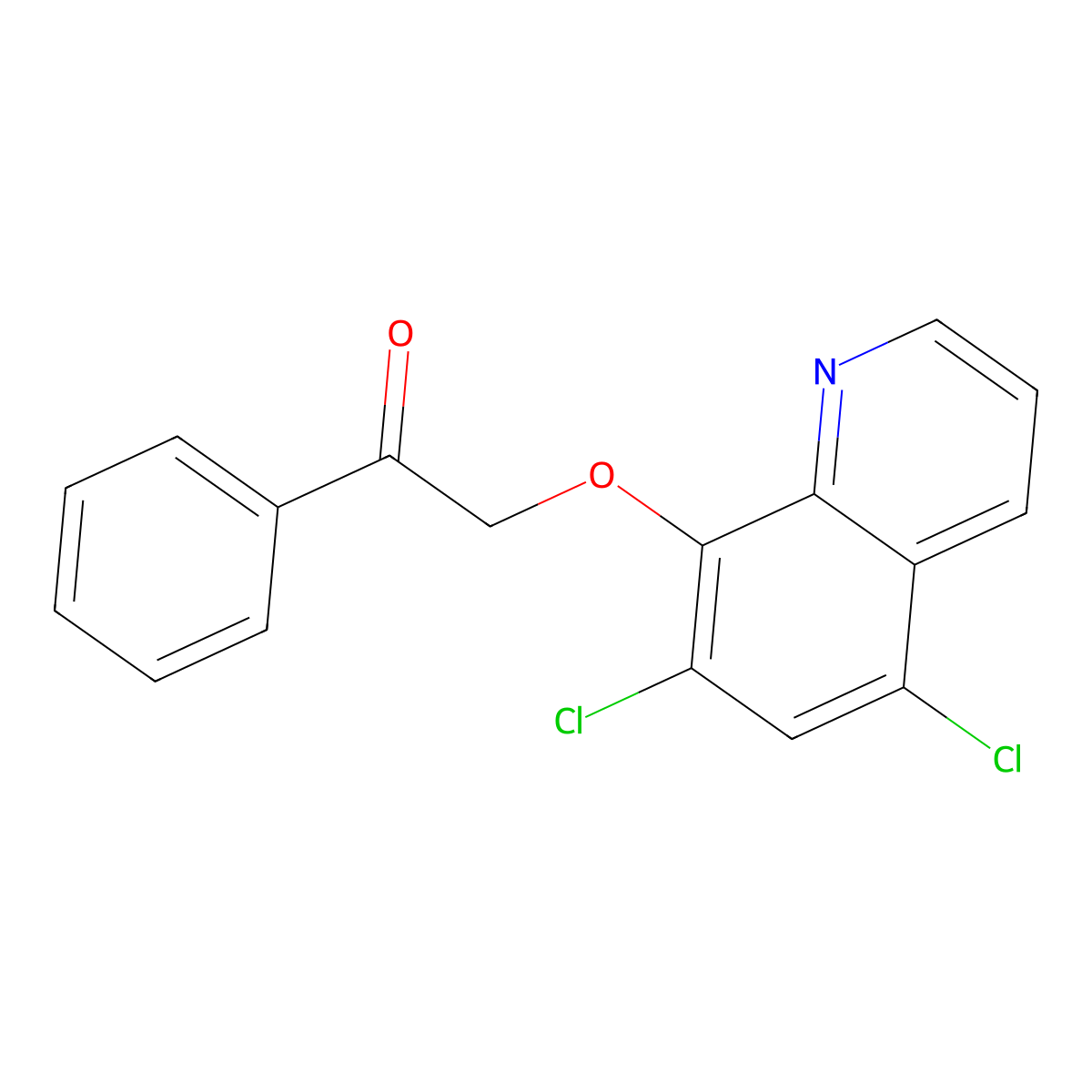 2-[(5,7-Dichloro-8-quinolinyl)oxy]-1-phenylethanone molecular structure, CAS 84165-43-5