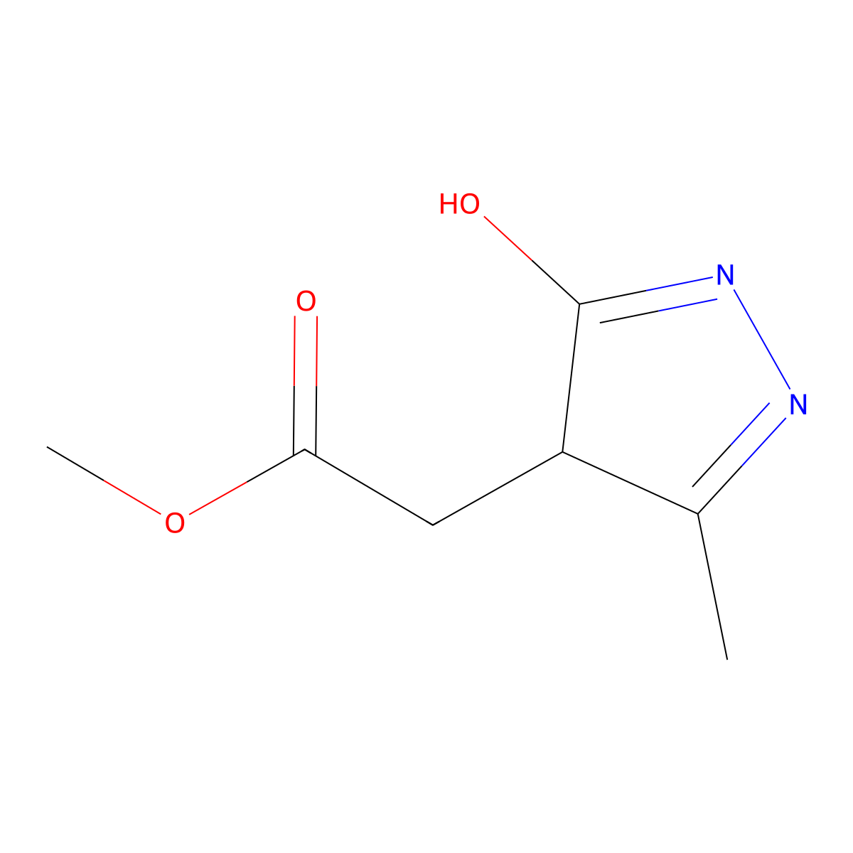 methyl 2-(3-methyl-5-oxo-4,5-dihydro-1H-pyrazol-4-yl)acetate molecular structure, CAS 84167-68-0