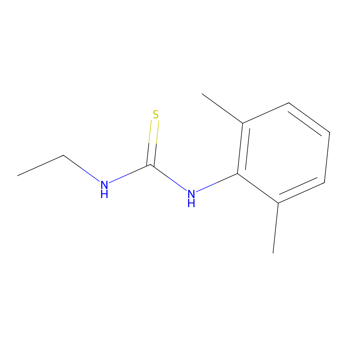 1-(2,6-Dimethylphenyl)-3-ethylthiourea molecular structure, CAS 84185-40-0