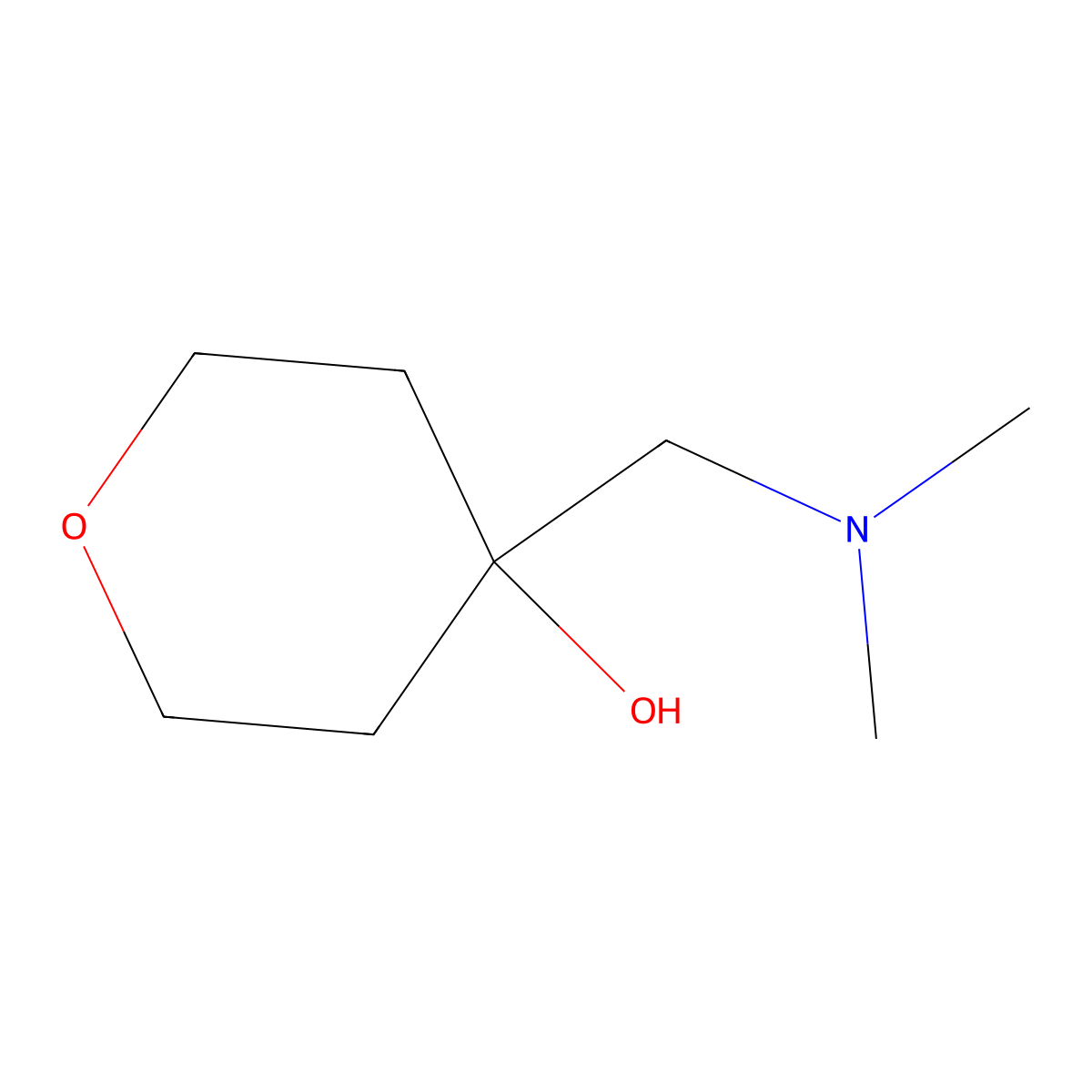 4-[(Dimethylamino)methyl]oxan-4-ol molecular structure, CAS 84186-10-7