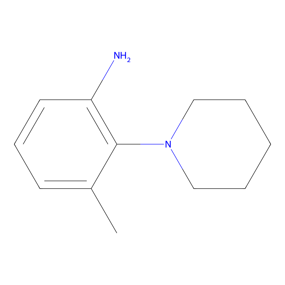 3-Methyl-2-(1-piperidinyl)aniline molecular structure, CAS 84186-30-1
