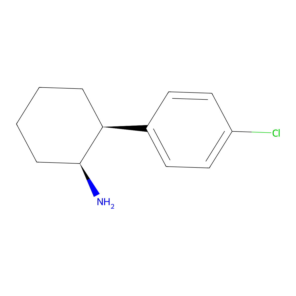 rac-(1R,2R)-2-(4-chlorophenyl)cyclohexan-1-amine molecular structure, CAS 84186-48-1