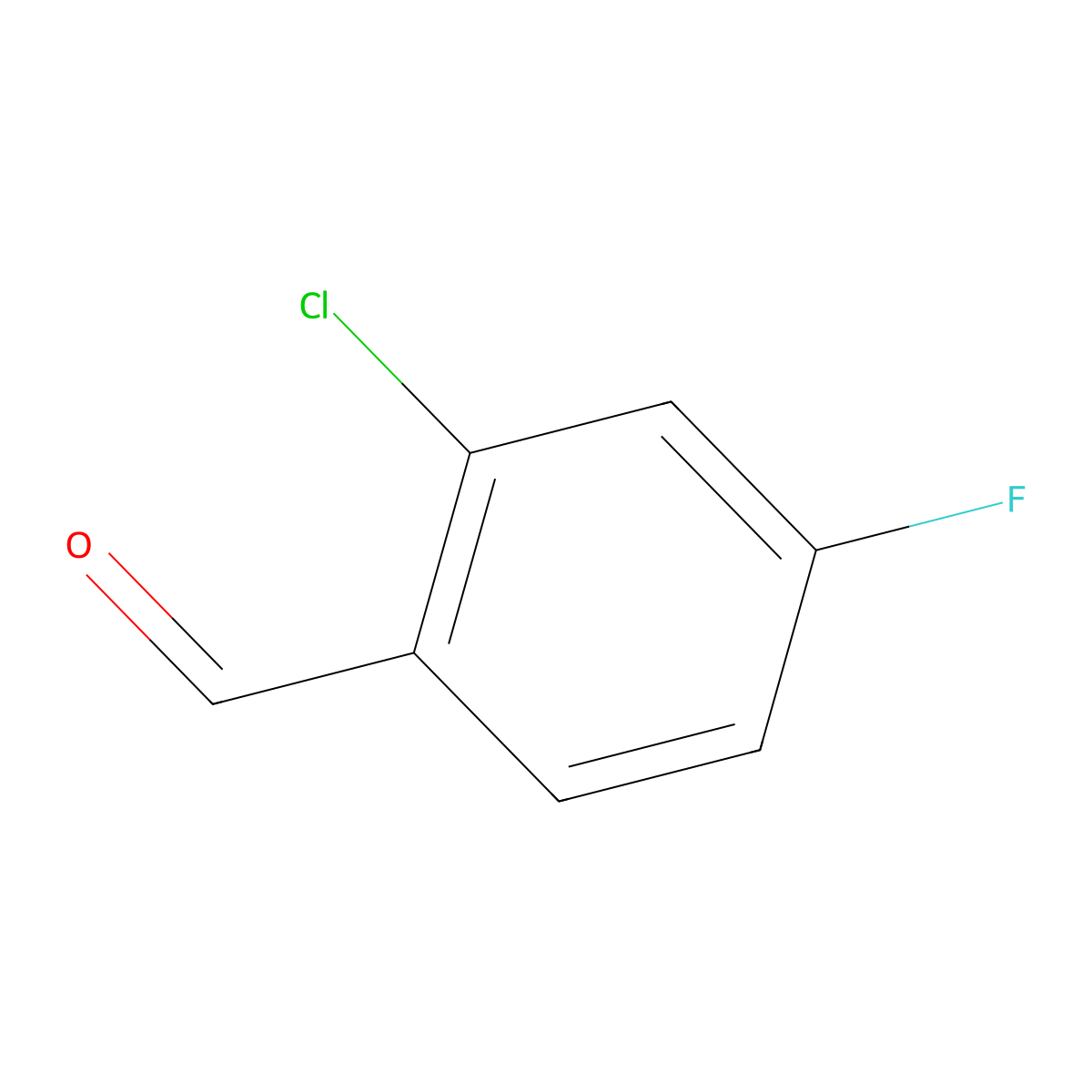 2-Chloro-4-fluorobenzaldehyde molecular structure, CAS 84194-36-5