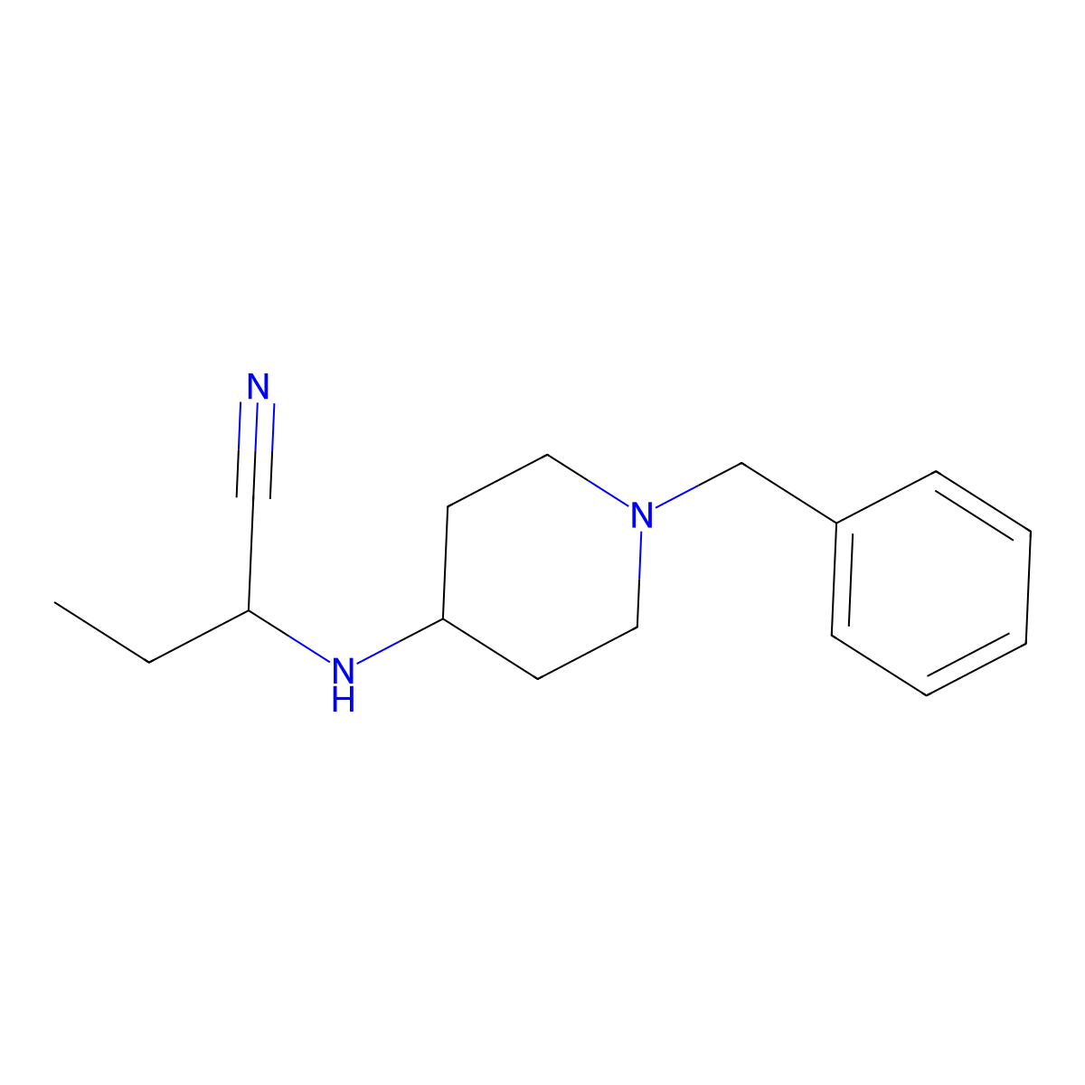 2-((1-Benzyl-4-piperidyl)amino)butyronitrile molecular structure, CAS 84196-14-5