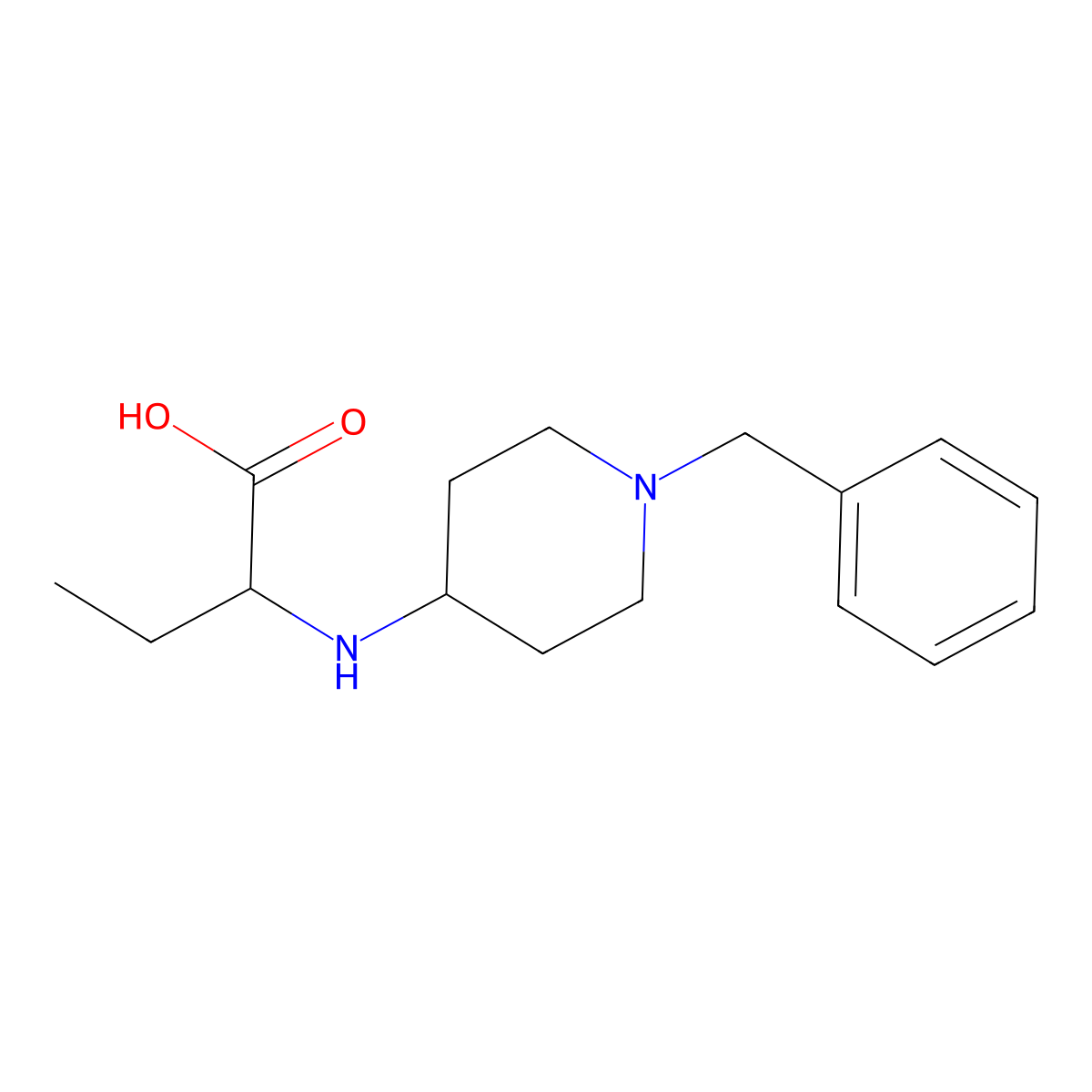 2-((1-(Benzyl)-4-piperidyl)amino)butyric acid molecular structure, CAS 84196-15-6