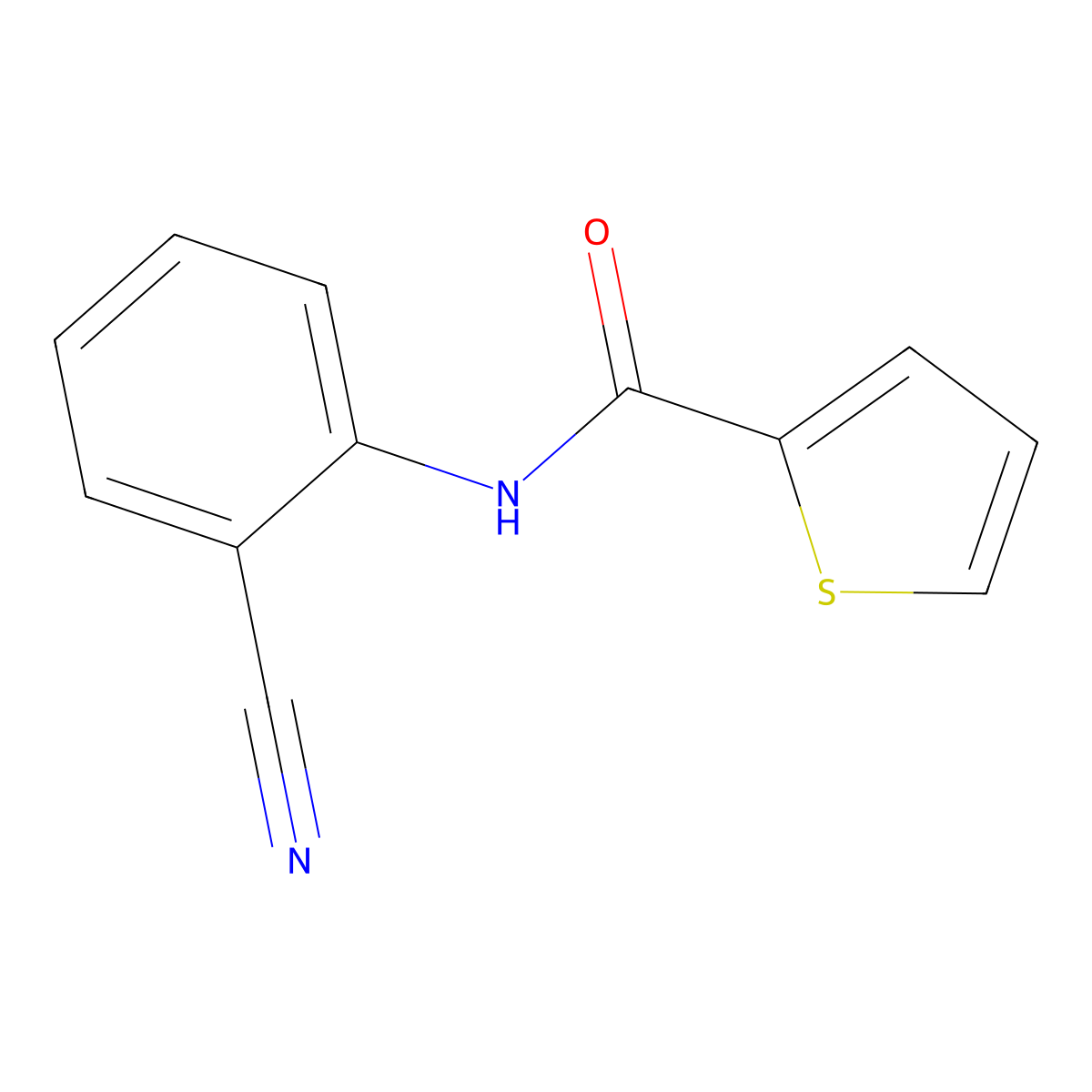 N-(2-cyanophenyl)thiophene-2-carboxamide molecular structure, CAS 84197-49-9