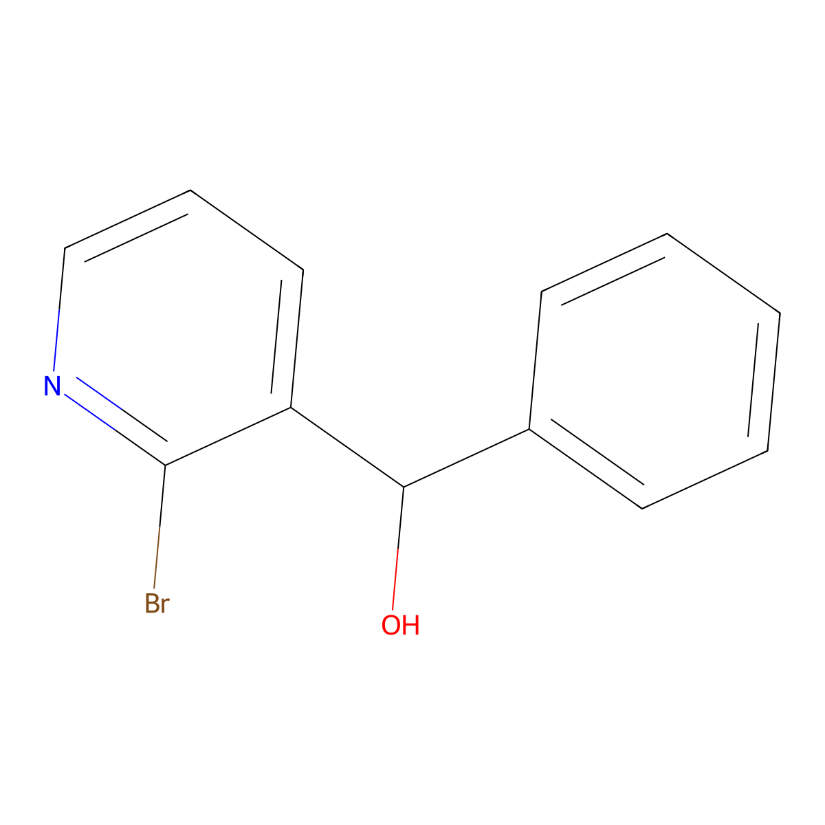 2-Bromo-alpha-phenyl-3-pyridinemethanol molecular structure, CAS 84199-56-4