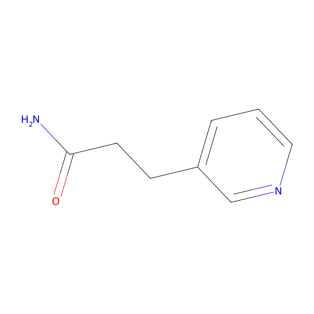 3-Pyridinepropanamide molecular structure, CAS 84199-99-5