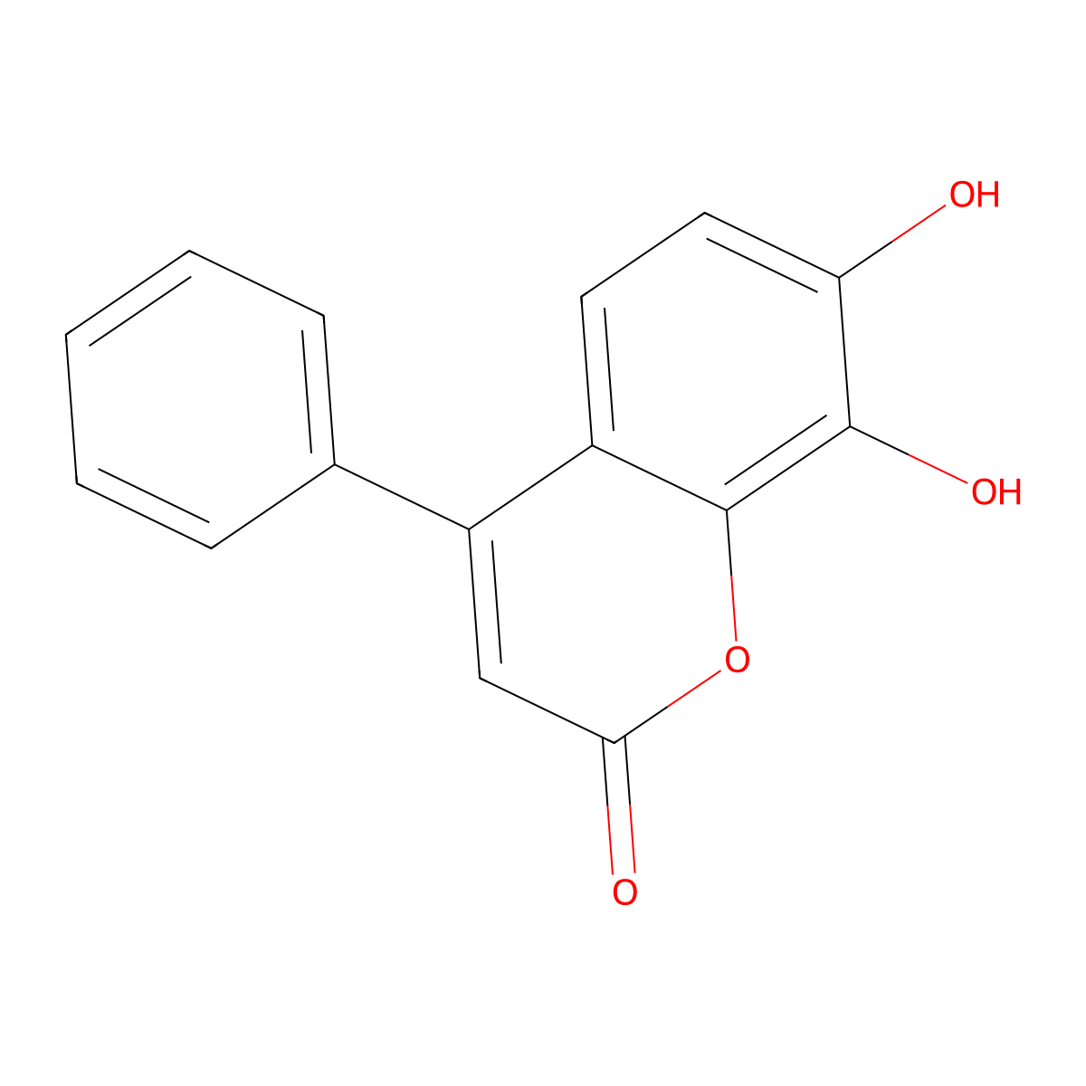 4-Phenyl-7,8-dihydroxycoumarin molecular structure, CAS 842-01-3