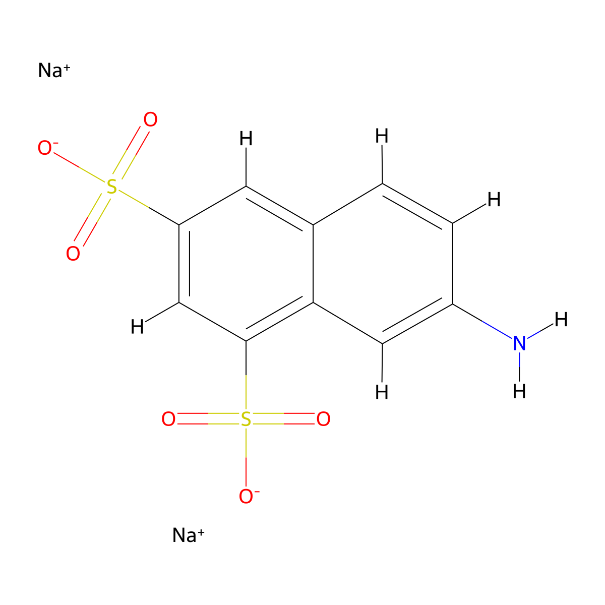 1,3-Naphthalenedisulfonic acid, 7-amino-, sodium salt (1:2) molecular structure, CAS 842-17-1