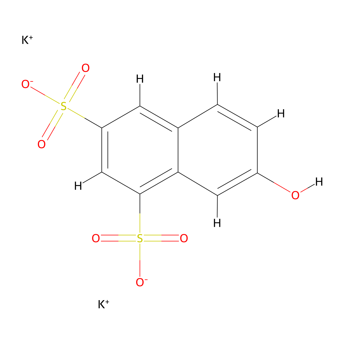 1,3-Naphthalenedisulfonic acid, 7-hydroxy-, potassium salt (1:?) molecular structure, CAS 842-18-2