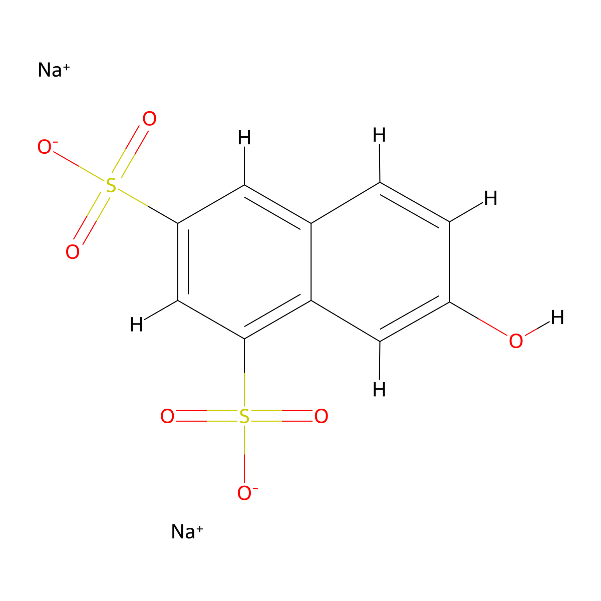 Disodium 7-hydroxynaphthalene-1,3-disulphonate molecular structure, CAS 842-19-3