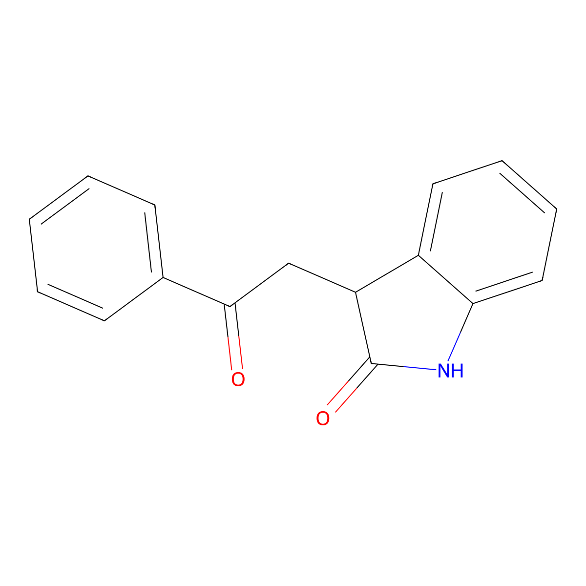 3-(2-Oxo-2-phenylethyl)indolin-2-one molecular structure, CAS 842-27-3