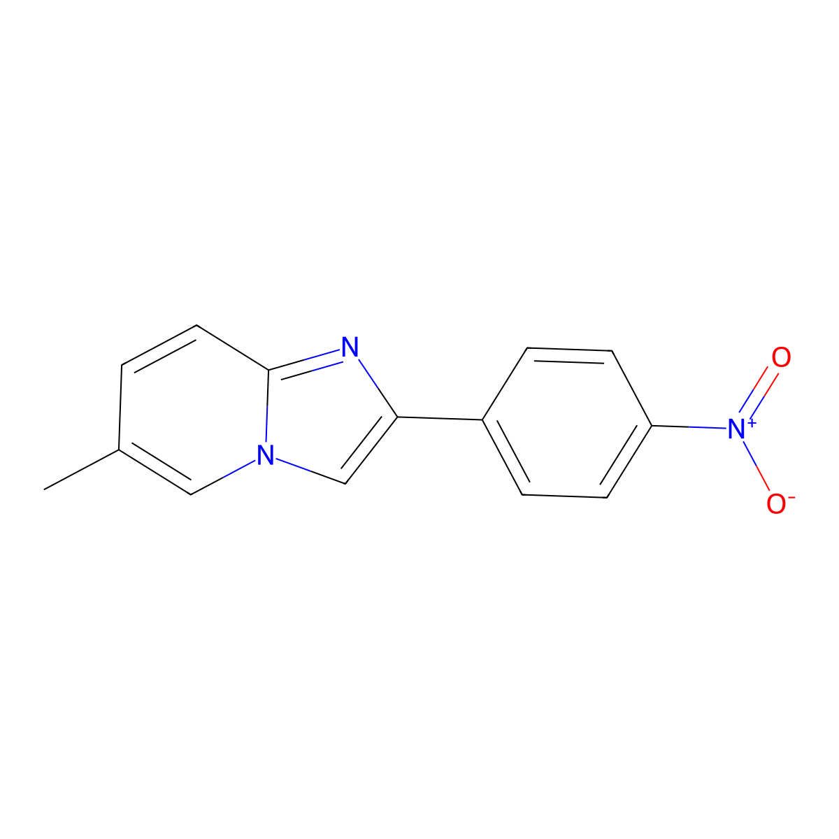 6-Methyl-2-(4-nitrophenyl)imidazo[1,2-a]pyridine molecular structure, CAS 842-73-9