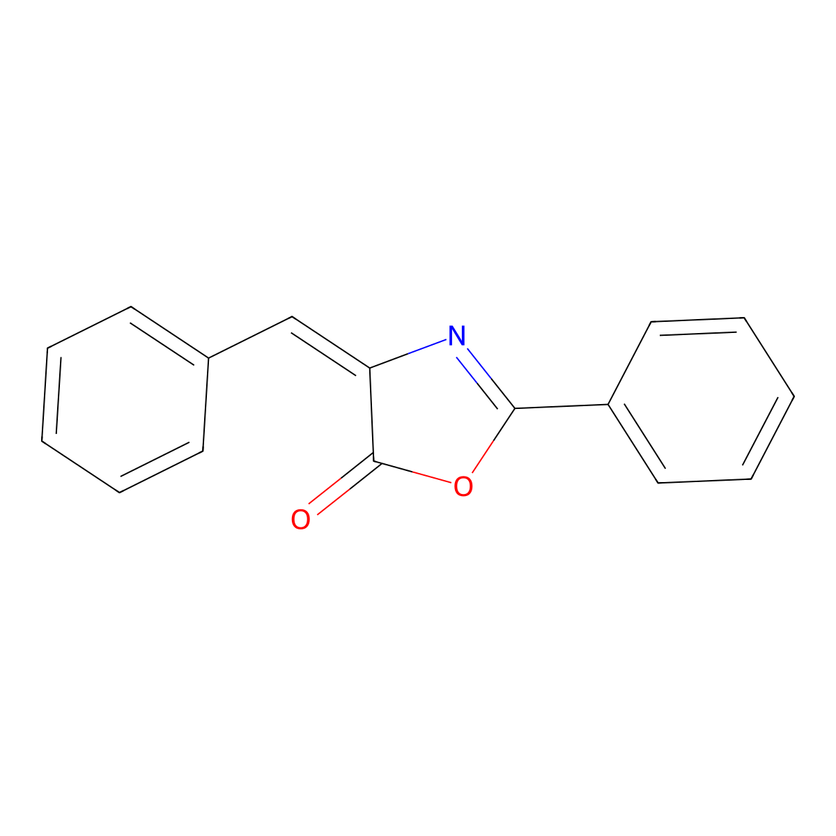 Hippuric-benzaldehyde azalactone molecular structure, CAS 842-74-0