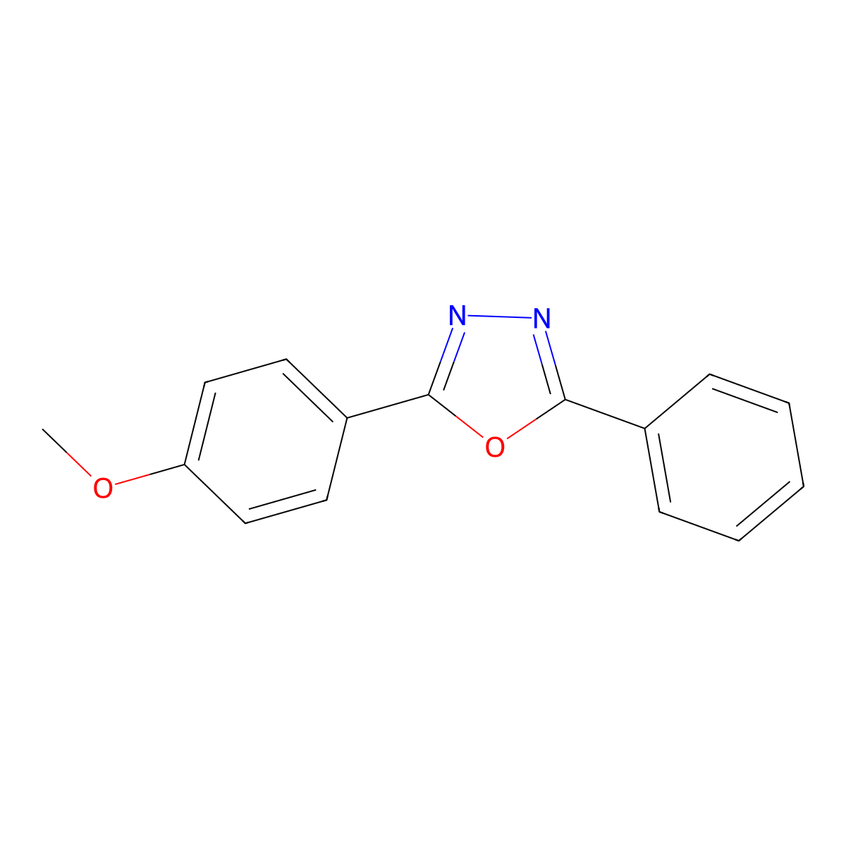 2-(4-Methoxyphenyl)-5-phenyl-1,3,4-oxadiazole molecular structure, CAS 842-79-5