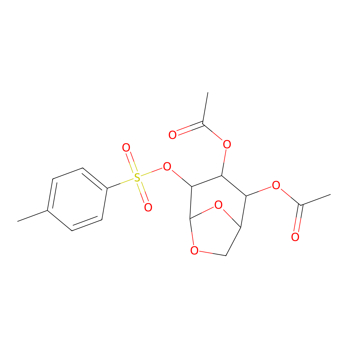 [3-Acetyloxy-4-(4-methylphenyl)sulfonyloxy-6,8-dioxabicyclo[3.2.1]octan-2-yl] acetate molecular structure, CAS 84207-46-5