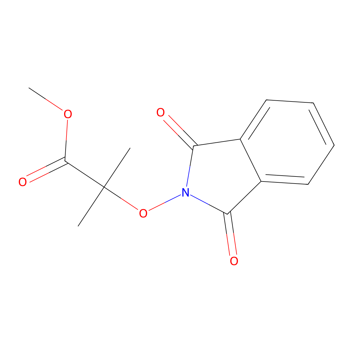 Methyl 2-(1,3-dioxoisoindol-2-yl)oxy-2-methylpropanoate molecular structure, CAS 84209-07-4