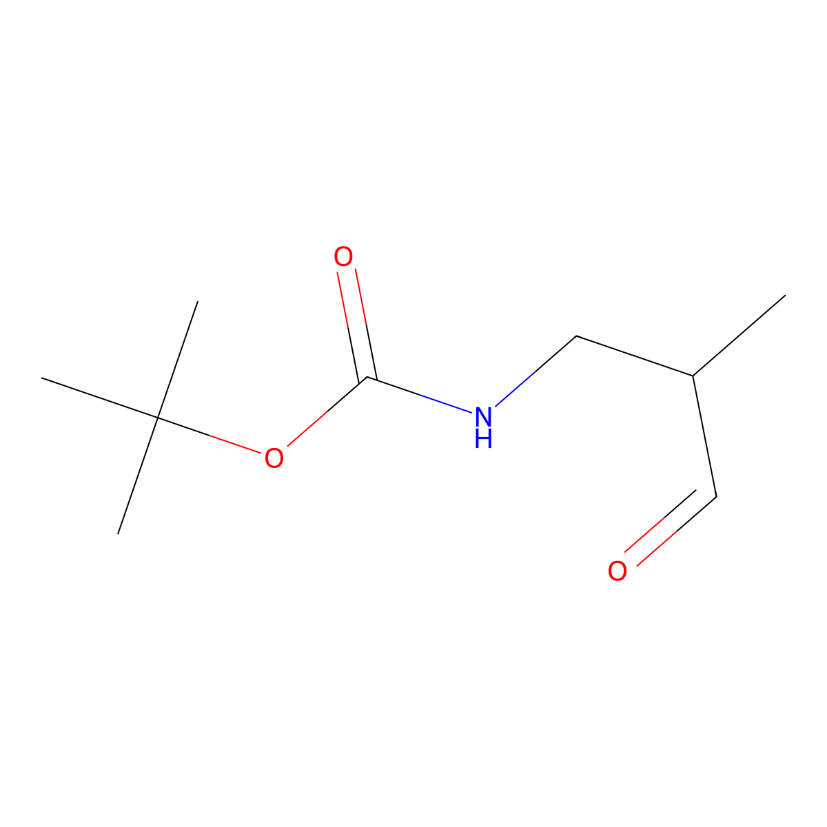 tert-butyl N-(2-methyl-3-oxopropyl)carbamate molecular structure, CAS 842103-98-4