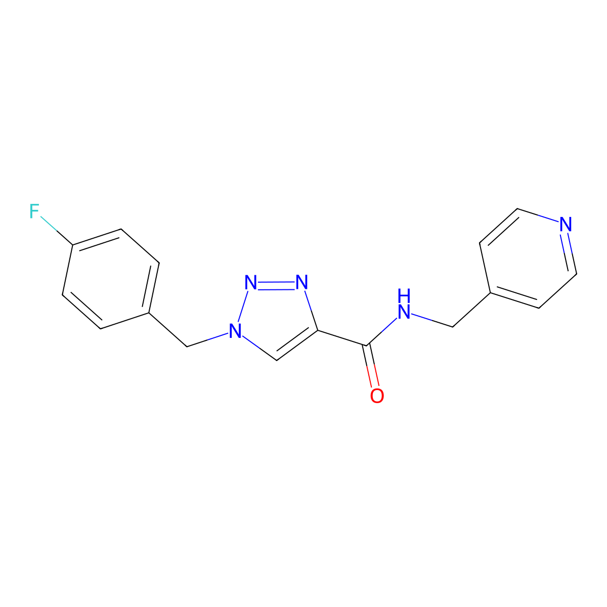 1-(4-fluorobenzyl)-N-(pyridin-4-ylmethyl)-1H-1,2,3-triazole-4-carboxamide molecular structure, CAS 842108-78-5