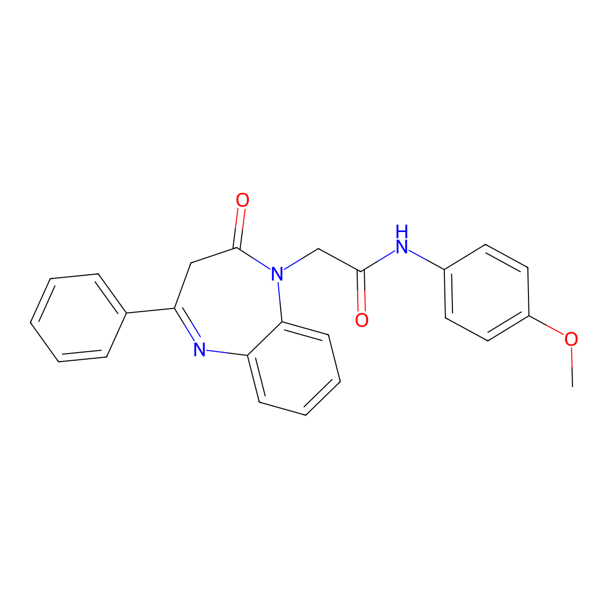 N-(4-methoxyphenyl)-2-(2-oxo-4-phenyl-2,3-dihydro-1H-1,5-benzodiazepin-1-yl)acetamide molecular structure, CAS 842109-83-5