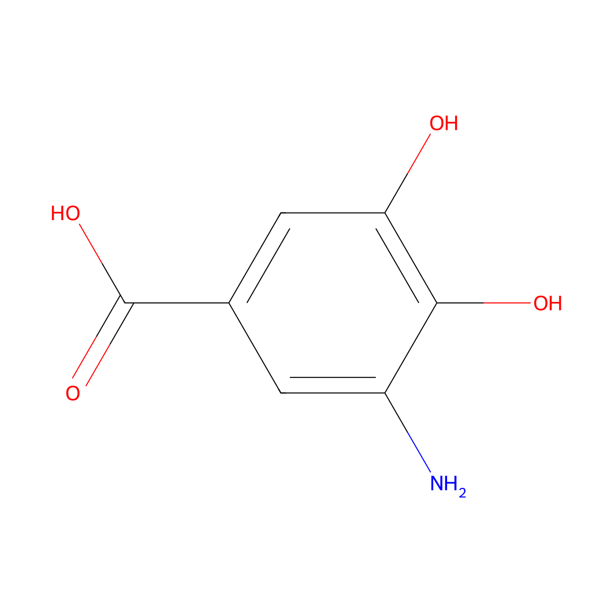 3-Amino-4,5-dihydroxybenzoic acid molecular structure, CAS 84211-27-8